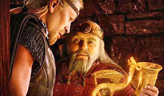 Hrothgar offering Gold to Beowulf